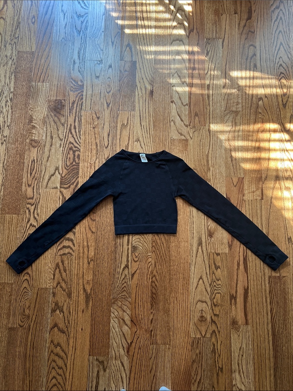 JoyLab Black Cropped Long-Sleeve Top